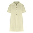 thumbnail image 6 of Teissuly Women's Spring/Summer Casual Loose Short Sleeved Button Pocket Shirt Dress, 6 of 7