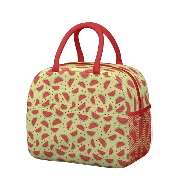 Watermelon Pattern Insulated Cooler Backpack Leakproof Lunch Bag with Cute Sunshine and Geometric Design for Outdoor Adventures