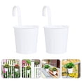 thumbnail image 5 of Eease 2 Metal Hanging Flower Pots for Railing Fence - White, 5 of 7