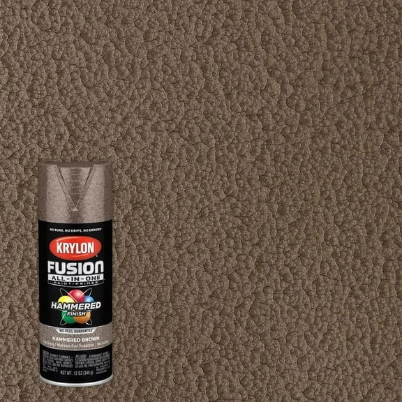 Krylon Fusion All-In-One Hammered Brown Paint   Primer Spray Paint 12 oz (Pack of 6).