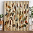 thumbnail image 4 of Brown Leaf Black Out Curtains,Bohemian Colorful Leaves Darkening Decor for Kid Bedroom,Living Room,Art Gallery Grommet Window Drapes 2 Panel Set-52"W x 45"L (Pack of 2), 4 of 7