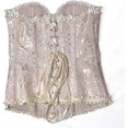 thumbnail image 3 of Szivyshi Women's Overbust Sweetheart Lace Up Plastic Bones Corset Bustier Top, 3 of 4