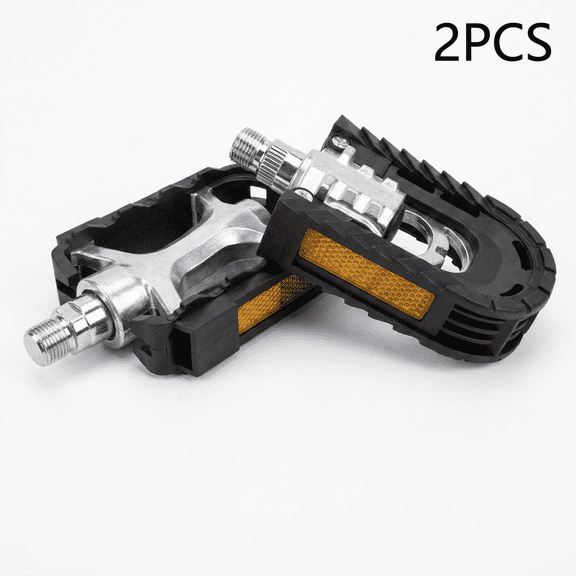 ROSEXIXI 1 Pair Aluminum Alloy Foldable Bicycle Pedals, Anti-Slip MTB Flat Pedals with Reflectors for Folding & Electric Bikes
