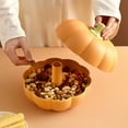 thumbnail image 6 of Halloween Pumpkin Snack Bowl with Removable Dividers, Cute Pumpkin Serving Tray Double Layer Candy Fruit Plate, Food Storage Container for Parties Thanksgiving Fall Decorations, 6 of 8