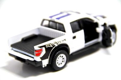 4 PC Set 5" Kinsmart 2013 Ford F-150 SVT Raptor Stripes 1:46 Diecast Model Truck