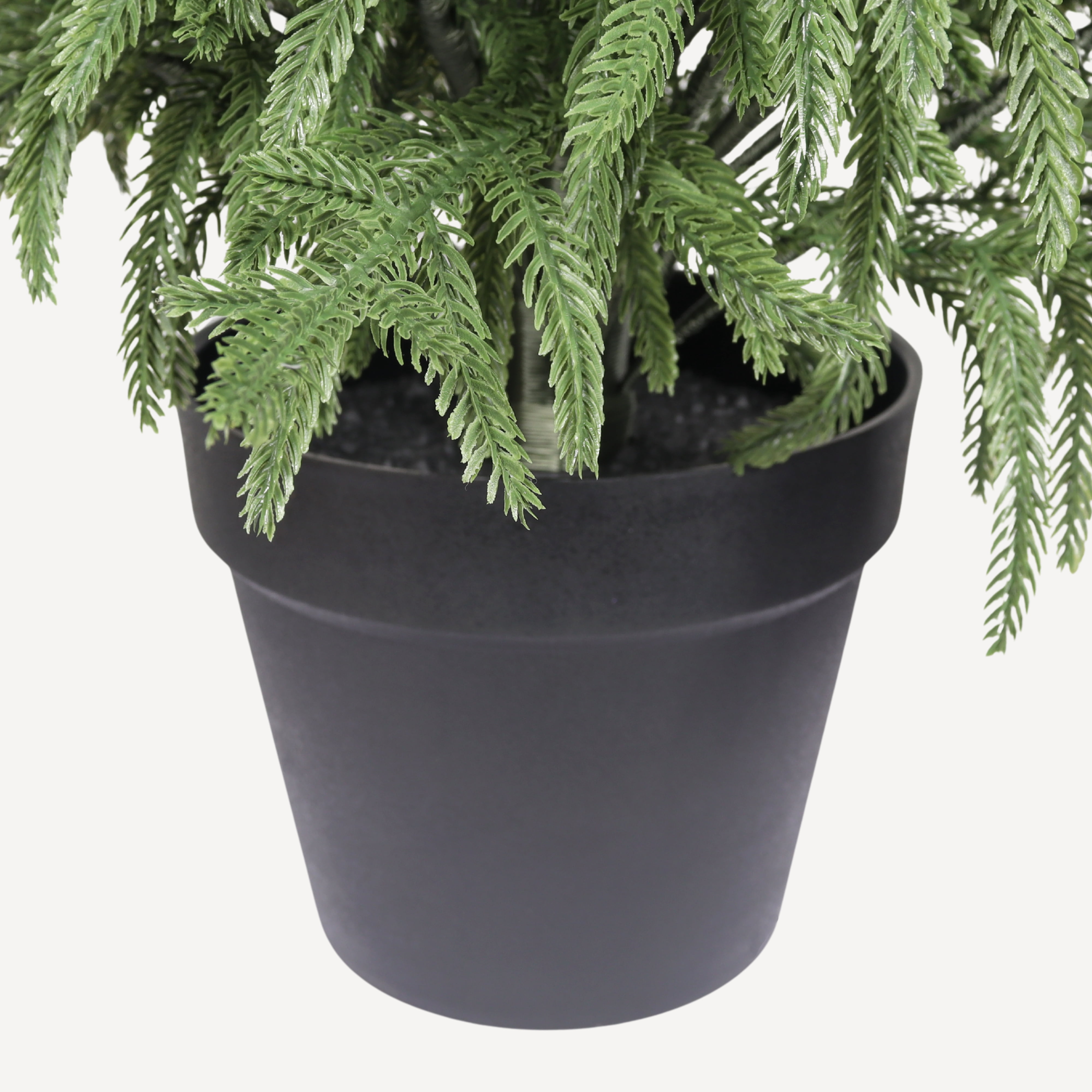 2 Pack 5ft Artificial Real Touch Pine Tree with Black Plastic Pot,Faux Plants Indoor Outdoor Decor,Silk Plants for Home Decor Office