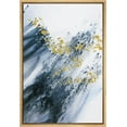 thumbnail image 3 of IDEA4WALL Framed Canvas Wall Art Flowing Blue Paint Strokes & Gold Dots Geometric Shapes Prints Modern Art Contemporary Expressive Ultra for Living Room, Bedroom, Office - 24"x36" Natural, 3 of 5