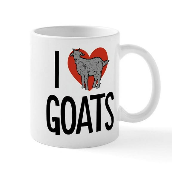CafePress - I Love Goats - 11 oz Ceramic Mug - Novelty Coffee Tea Cup
