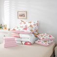 thumbnail image 6 of Manfei Merry Xmas 7 Pieces Bedding Comforter Set,Kawaii Gingerbread Man Full Bedding Set,White Green Snowflake Fitted Sheet Flat Sheet For Girls,Luxury Bedroom Decor Reversible, 6 of 8