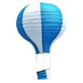 thumbnail image 1 of 2 faroles de papel con forma de globo aerostático, farolillos de papel decorativos plegables para fiestas, bodas y mercados (30 cm, rayas azules y blancas claras), 1 of 2