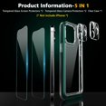 thumbnail image 3 of Protective Clear Case for iPhone 14 Pro Max 6.7 Inch [5 in 1] Grade Transparent Phone Case with 2pcs Tempered Glass Screen Protectors & 2pcs Camera Protectors Shockproof (Clear Green), 3 of 15