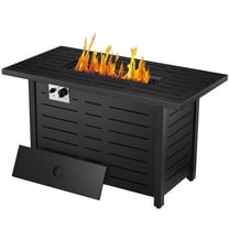 KNDKO 43" Outdoor Propane Fire Pit Table - 50,000 BTU Auto-Ignition Gas Fire Table with Lid, Weather-resistant Backyard Heater for Patio, Deck & Garden