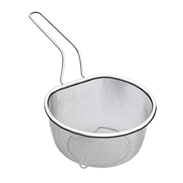 Cesta de malla filtrante para olla caliente de acero inoxidable para freír papas fritas y espaguetis resistentes Malla fina de 18 cm