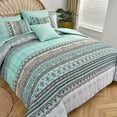 thumbnail image 5 of Boho Comforter Set Queen Size,8 Piece Bed in a Bag Sage Green Paisley Comforter and Sheet Set,Striped Bedding Set Soft Microfiber Complete Bedding Set, 5 of 8