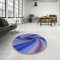 thumbnail image 4 of Ahgly Company Machine Washable Indoor Round Transitional Light Slate Blue Area Rugs, 3' Round, 4 of 7