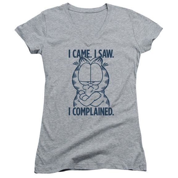 Garfield I Complained Junior Women's V-Neck T-Shirt Athletic Heather