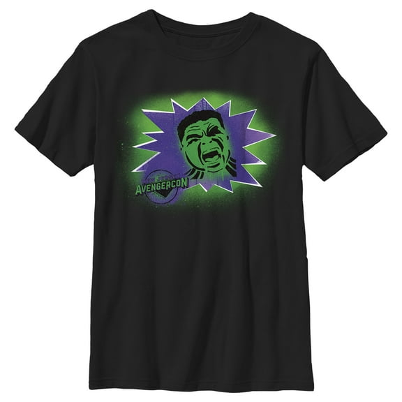Boy's Marvel: Ms. Marvel Hulk AvengerCon  Graphic Tee Black X Large