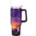 thumbnail image 2 of Autumn Halloween Tumbler 40oz - Trick Treat Candy Pattern - Double Wall Insulated Stainless Steel Cup - With Handle & Straw, 2 of 7