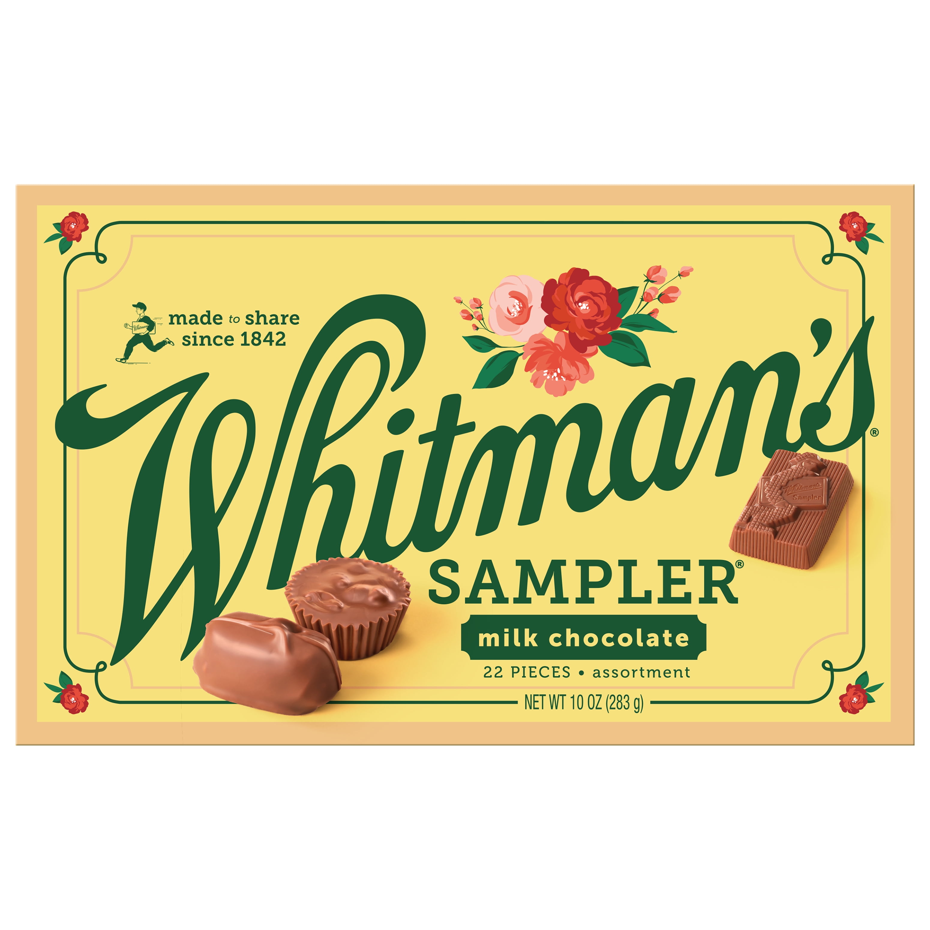 Whitman's Sampler Milk Chocolates Gift Box, 10 Ounce (22 Pieces)