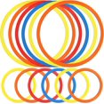 thumbnail image 1 of 12 Pcs Obstacle Course Ring Set 16 Inch 28 Inch Hoop Plastic Toys Exercise Hoops Bulk for Little Teens Adults Party Games Educational Activities Holiday Decoration Gymnastics, 4 Colors, 1 of 7