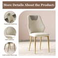 thumbnail image 6 of Set of 2 Modern Dining Chairs with PU Leather Seats, Gold-Plated Carbon Steel Legs and Ergonomic Backrest for Kitchen, Dining Room, Living Room Use, 6 of 9