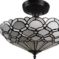 thumbnail image 4 of Black and Gray Two Light Tiffany Style Semi Flush Dimmable Ceiling LIght, 4 of 6