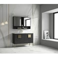 thumbnail image 2 of Alma Bulanka 48" Single Sink Vanity Plaid Grey Oak Finish , Golden Brass Hardware, 2 of 9