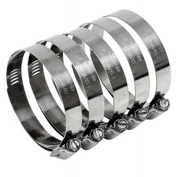 HPS Performance  5.63-6.5 in. Stainless Steel Worm Gear Clamp with Liner - Pack of 5