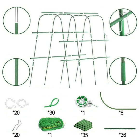 Mosiee U-Shaped Cucumber Trellis Garden For Climbing Plants - Complete Support Kit