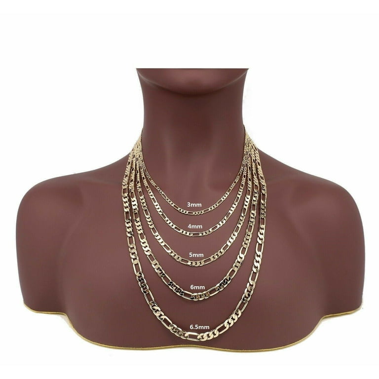 Cadenas Figaro Collares De Acero Inoxidable Color Dorado Oro