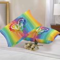 thumbnail image 3 of Outdoor Pillow Cover LGBT Rainbow Stripes Set of 2 Waterproof Throw Pillowcases Love Heart Gay Lesbian Event Decorative Patio Furniture Pillows for Couch Garden Indoor & Outdoor Use, 3 of 9