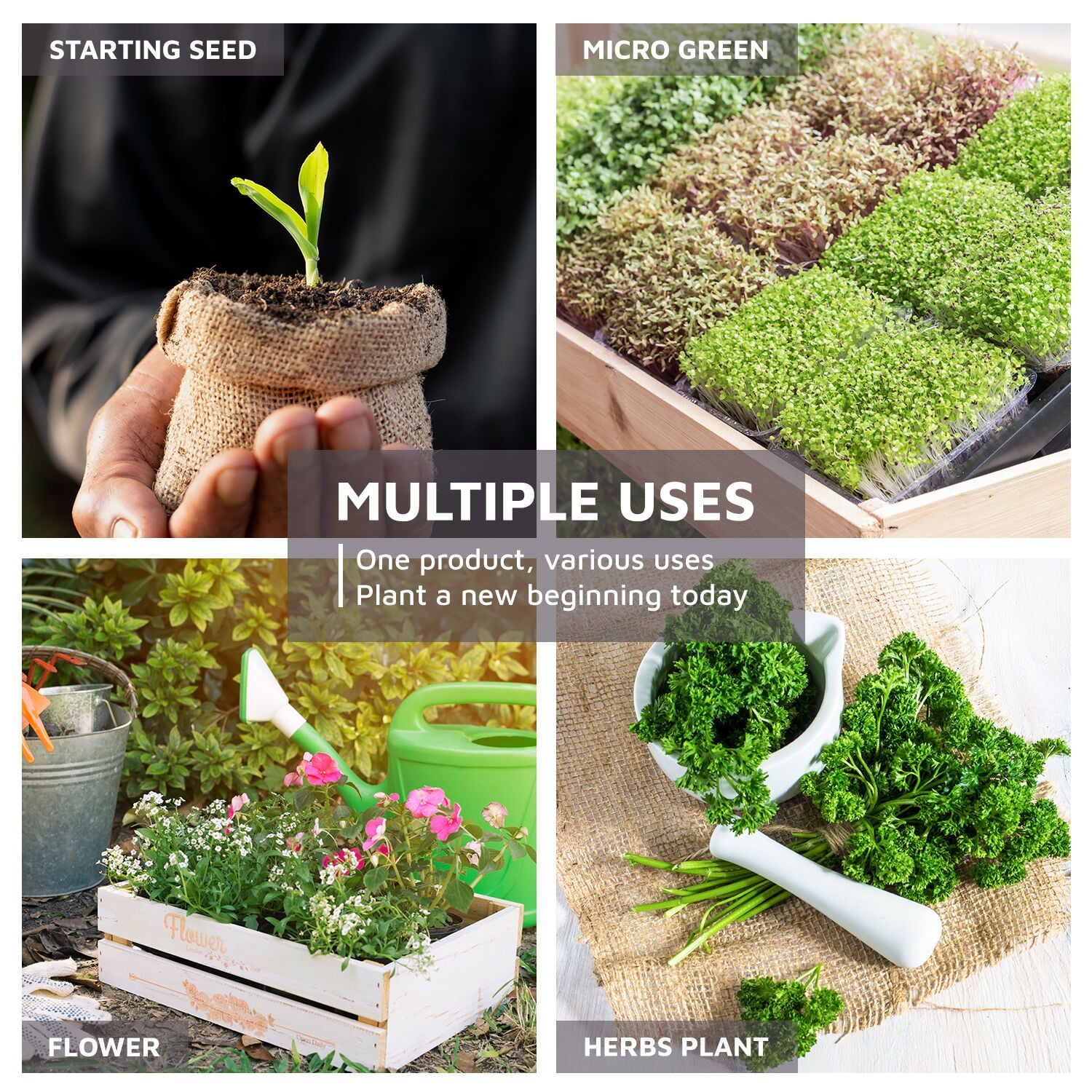 GAPS Organic Hydroponic Growing Media Potting Soil Microgreens 100% Coco Coir 