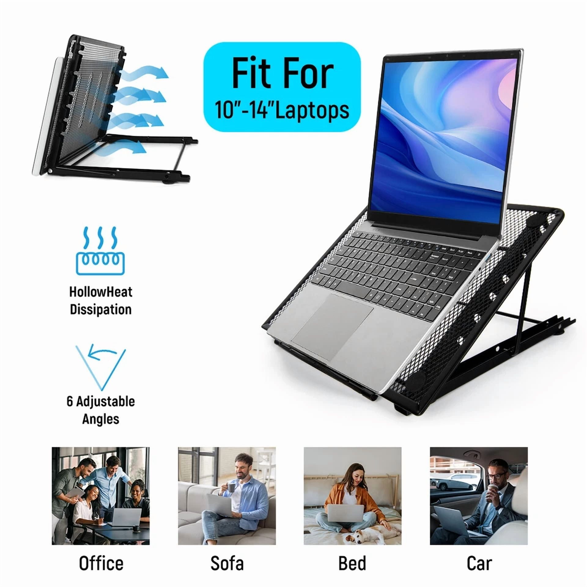 PRIME- Foldable Laptop Stand Angle Adjustable Tablet Holder Riser Portable Ventilate