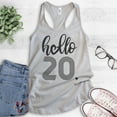 thumbnail image 2 of Hello 20 Tank Top, Ladies Racerback Tank Top, 20th Birthday Tank, Twentieth Birthday Tank, B-day Tank, Silver Gray, Large, 2 of 3