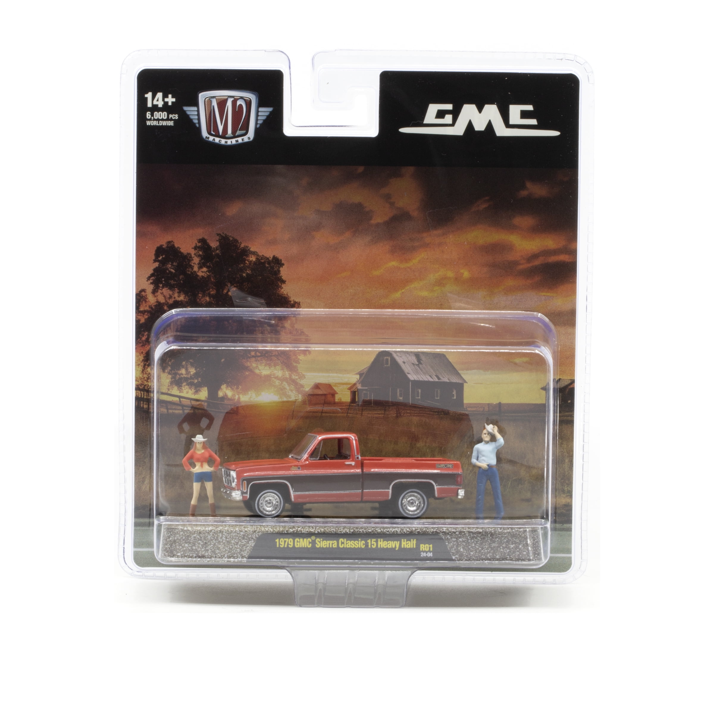 (4 pack) M2 Machines Diorama Auto-Figs Diecast Toy Cars & Truck (Vehicle and Figurines, Styles May Vary)