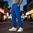 thumbnail image 7 of WULMLEO Men's Jogger Pants with Pockets Drawstring Tapered Athletic Sweatpants for Gym Running Casual Royal Blue M, 7 of 7