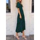 thumbnail image 4 of Vestido Midi PRETTYGARDEN Floral Verde con Cuello Cuadrado y Fruncido Talla S, 4 of 6