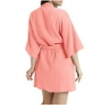 thumbnail image 3 of Mnyycxen Women's Cotton Short Robes Half Sleeve Lightweight Kimono Robe Soft Spa Bathrobe Sleepwear with Belt, 3 of 6