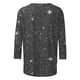 thumbnail image 4 of Tejiojio Women's Sequin Top Round Neck 3/4 Sleeves Sparkly Casual Party Blouse S-2XL, 4 of 5