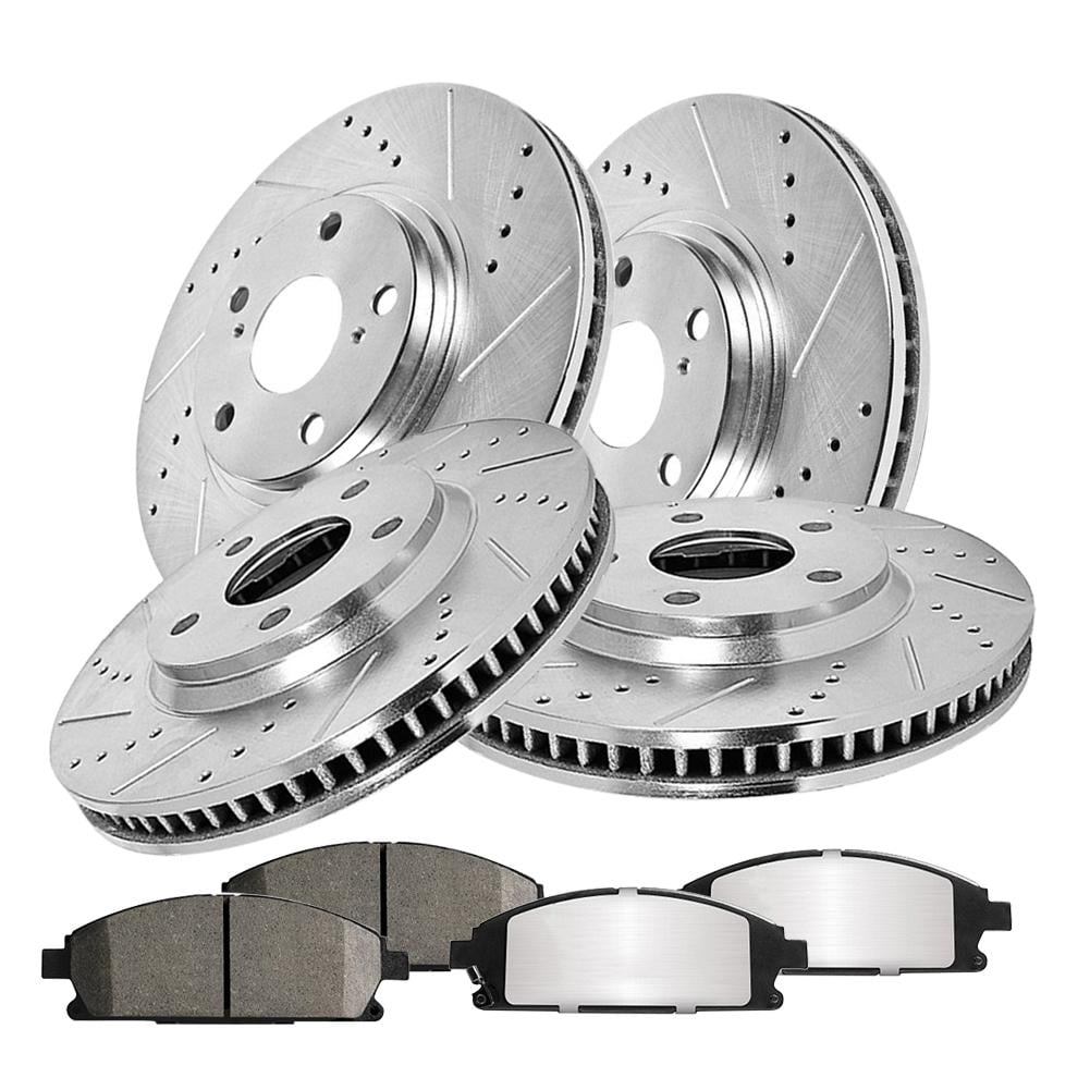 Front And Rear Brake Rotors Ceramic Pads Kit For 1999-2004 Jeep Grand Cherokee