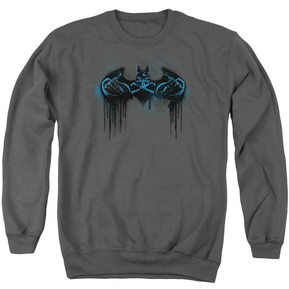 Batman Run Away Adult Crewneck Sweatshirt Charcoal