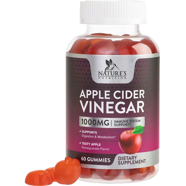 Apple Cider Vinegar Gummy Vitamins for Detox & Cleanse 1000mg Gelatin