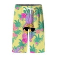 thumbnail image 3 of Youmylove Fashion Men's Shorts Mens Summer Hawaiian Beach Shorts Pineapple Printed Shorts Drawstring Elastic Waist Short Pants Casual Hiking Shorts, 3 of 5