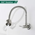 thumbnail image 4 of Wall-Mounted Kitchen Faucet 360° Rotatable With Functions Kitchen Sink Mixer Tap Cold Water Single Cooling Wall-Mounted Faucet On Brushed Surface Spring Kitchen Tube, 4 of 5
