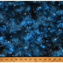 Cotton Night Sky Nature's Wonder Stars Space Galaxy Galaxy Blue Cotton Fabric Print by the Yard (SRKD-20819-63-SKY)