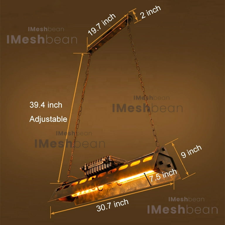 iMeshbean Industrial Steampunk Chandelier Pool Table Ceiling Light