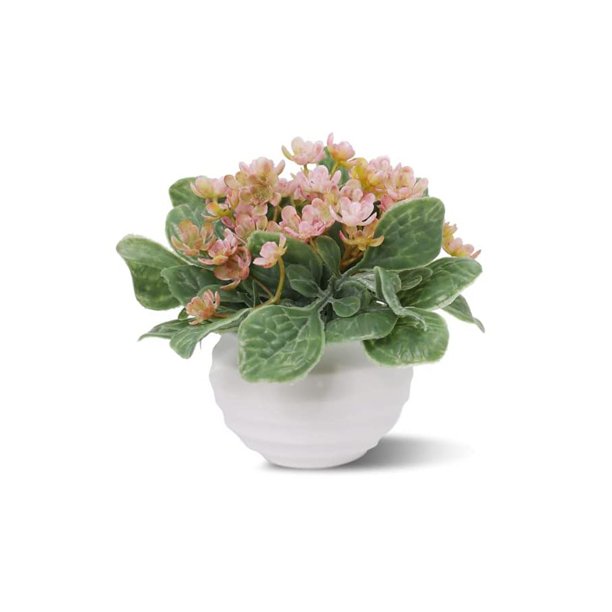 Pequeñas plantas de plástico artificiales Set Mini flores de imitación en maceta y hojas verdes UHUSE plantas artificiales
