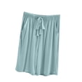 thumbnail image 2 of ylioge Pajama Shorts for Women with Pockets and Drawstring Elastic Waist Casual Solid Color Lightweight Soft-Modal Wide Leg Loungewear Pajamas Short, 2 of 5