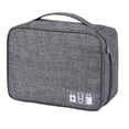 thumbnail image 1 of Bolsa de maquillaje de viaje, bolsa grande para cosméticos, estuche organizador de maquillaje para mujeres y niñas, color gris, 1 of 5