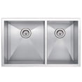 thumbnail image 3 of Water Creation 33"X20" 60/40 Double Bowl 16g SS Undermount Kitchen Sink w Strainers, 3 of 5